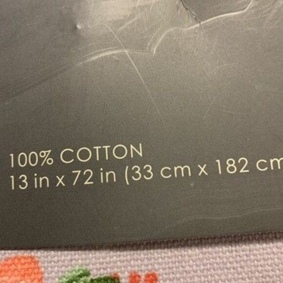 Hello Spring Table Runner Coral Flower Wreath on Lavendar Easter 13" x 72" - Picture 3 of 4